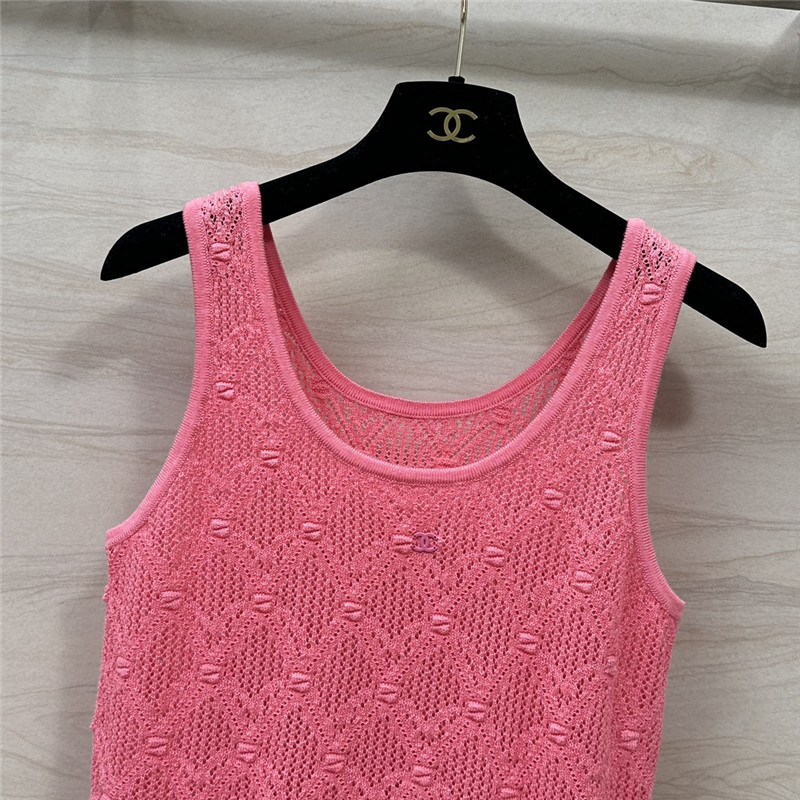 Ch**el hollow crochet knitted vest top