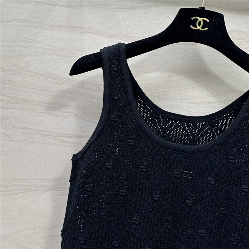 Ch**el hollow crochet knitted vest top