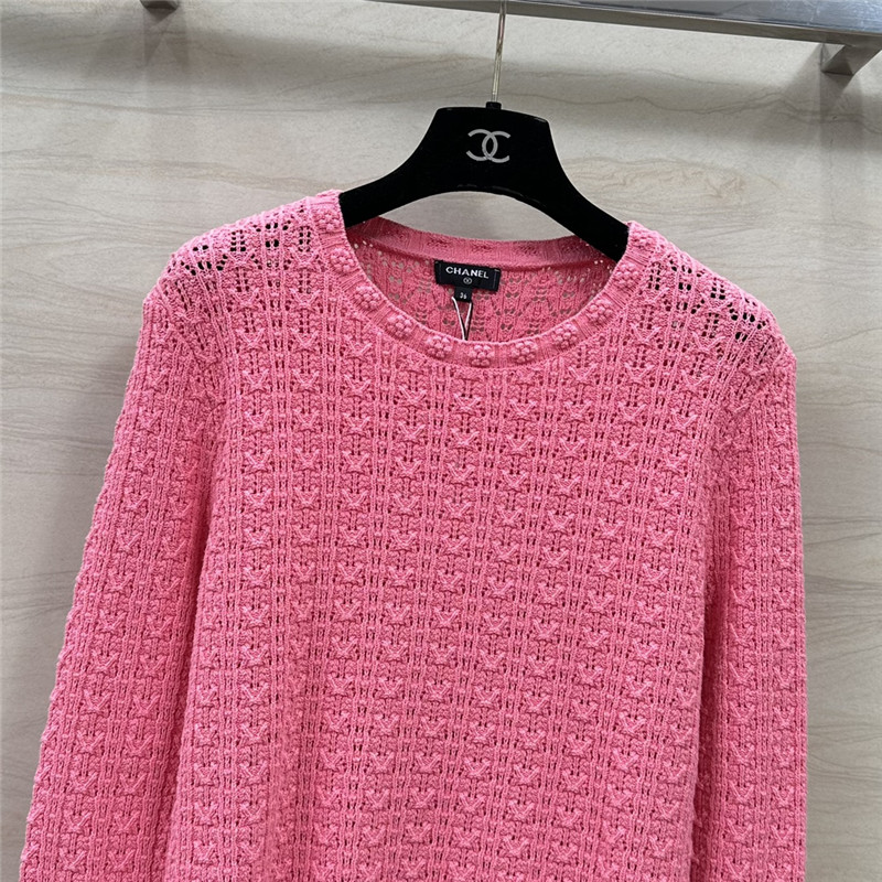Ch**el hollow embossed braided top