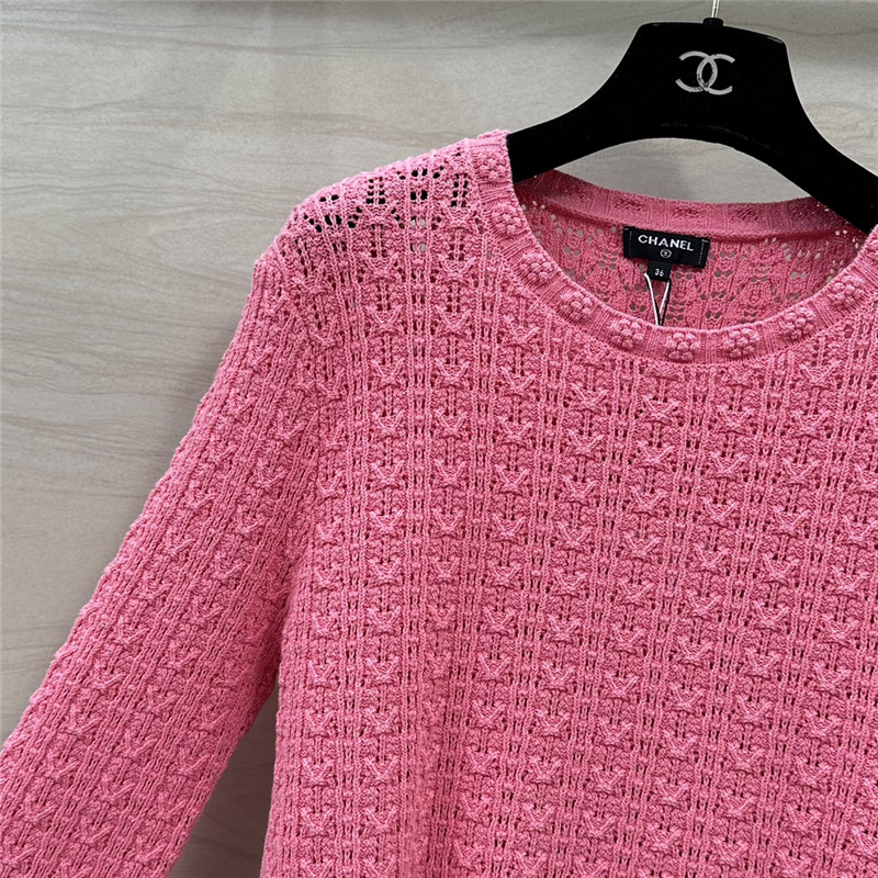 Ch**el hollow embossed braided top