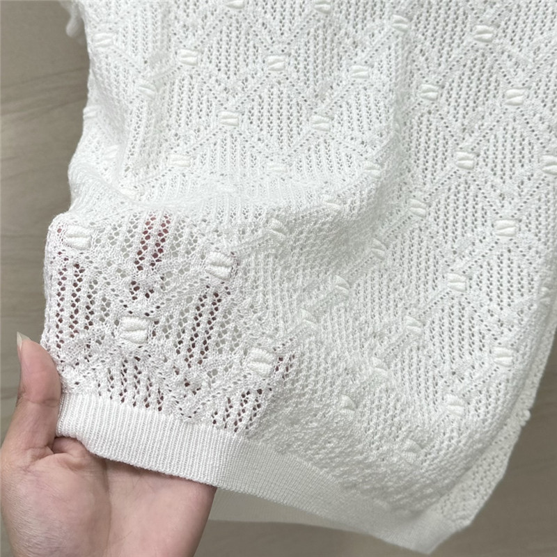 Ch**el hollow crochet knitted short-sleeved top