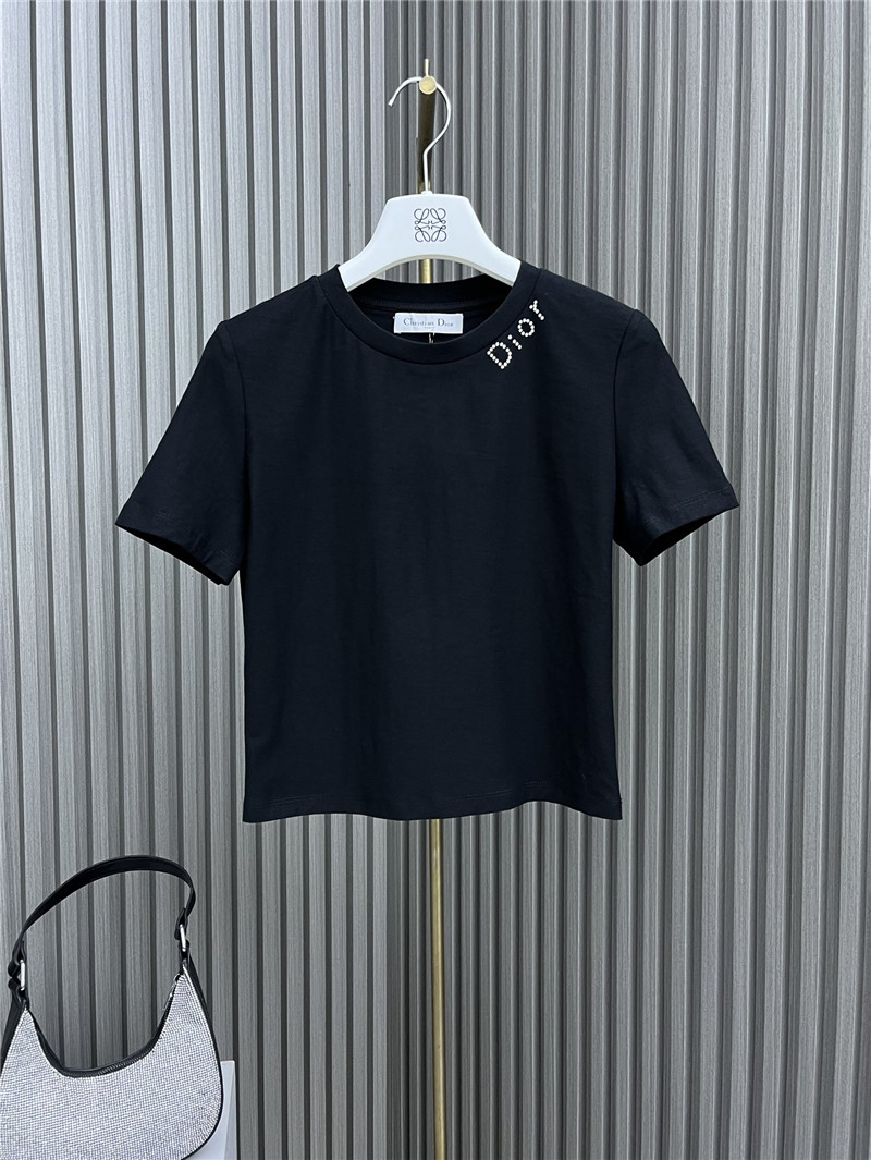 D10r round neck rhinestone t-shirt