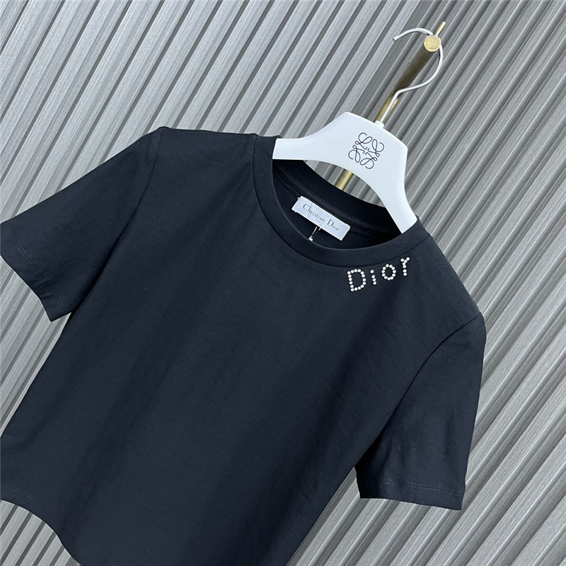 D10r round neck rhinestone t-shirt