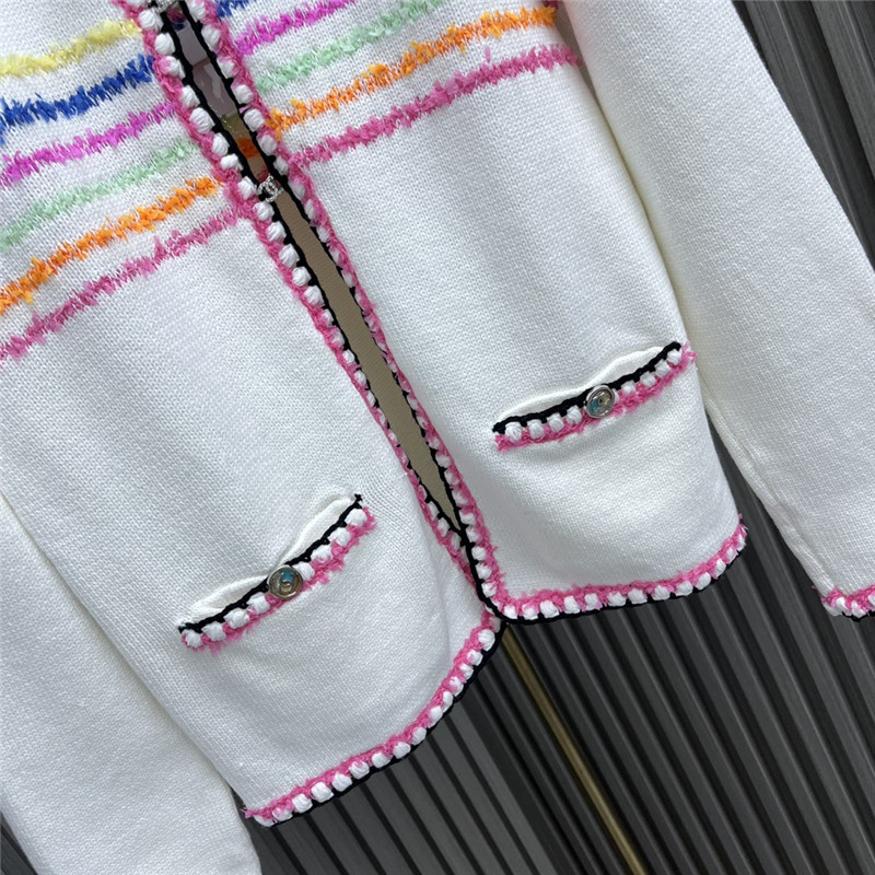 Ch**el rainbow striped knitted cardigan