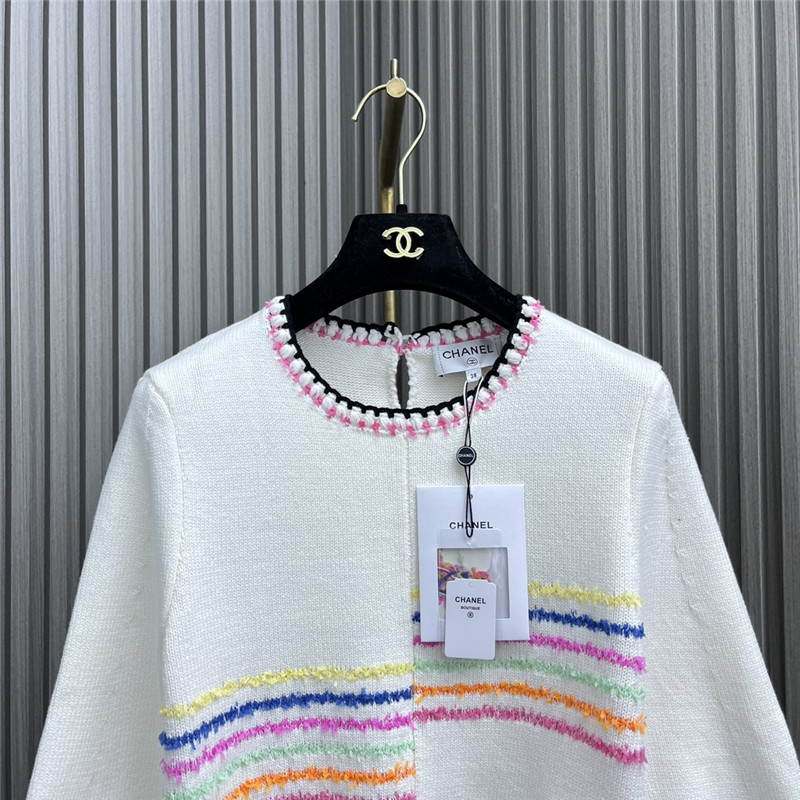 Ch**el striped mismatched color knitted top