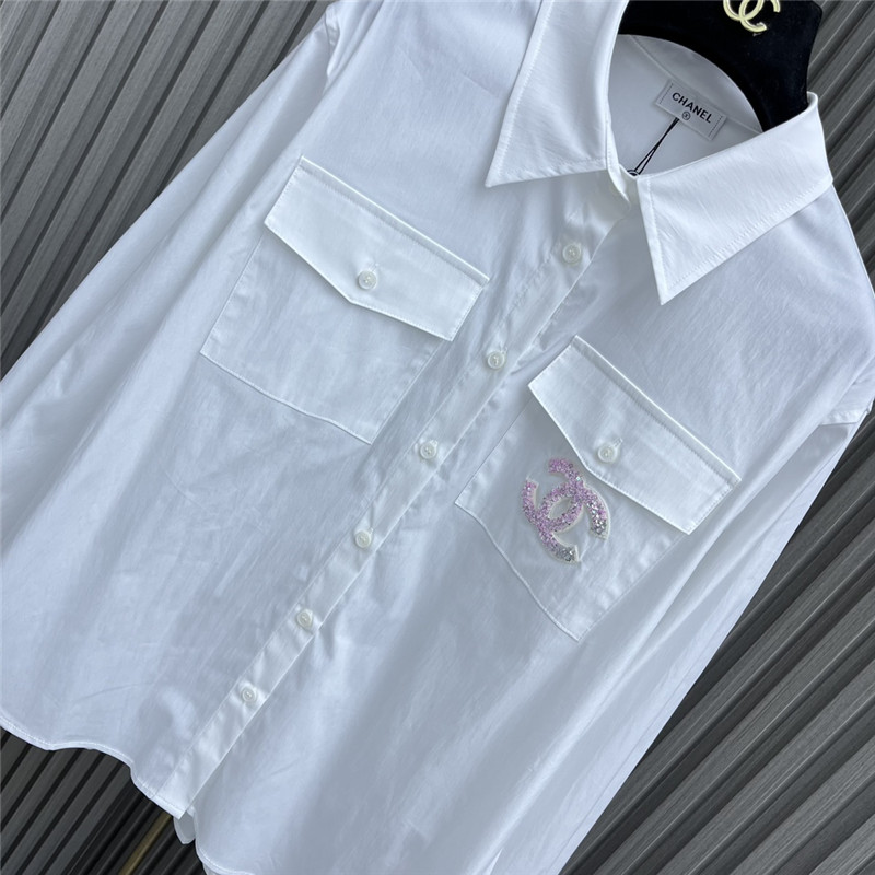 Ch**el sequined pocket shirt