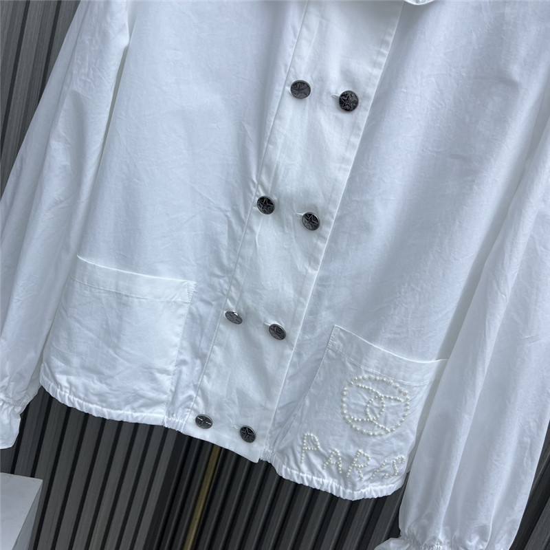 Ch**el lace pearl beaded shirt