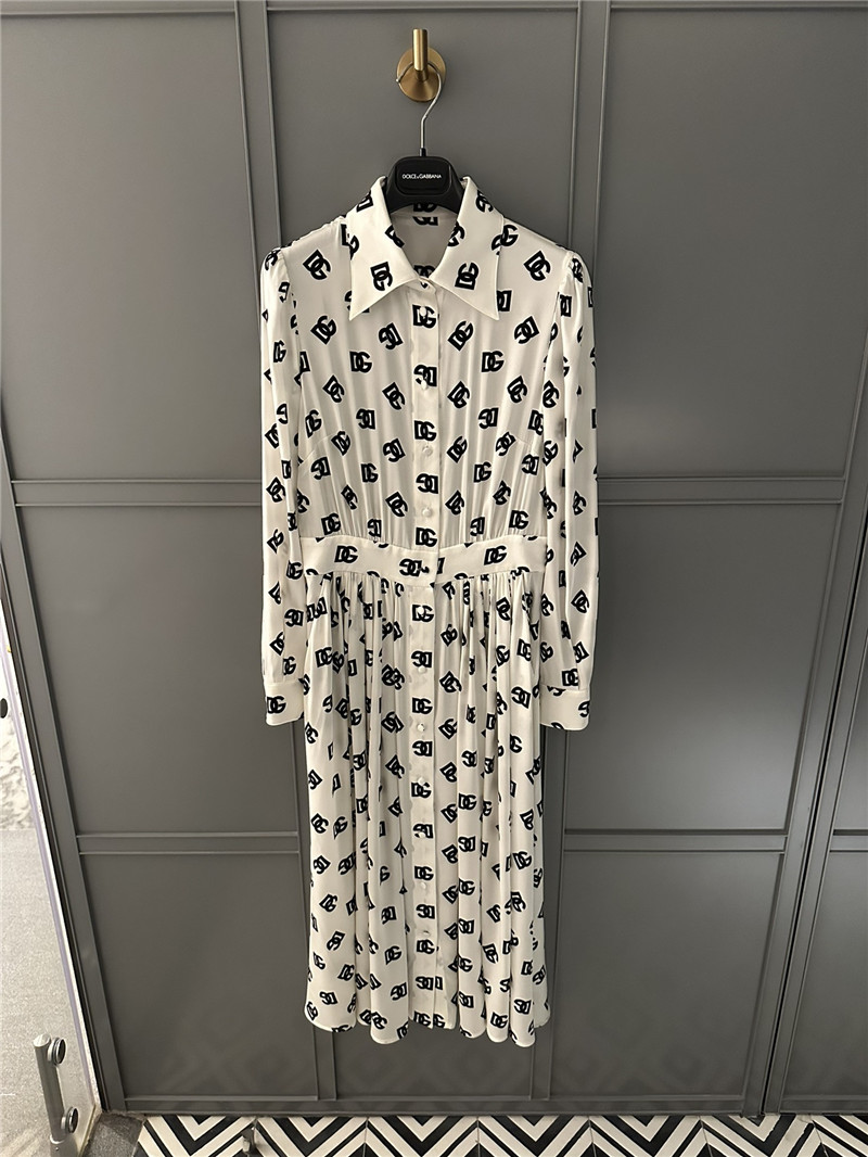 Dolce & Gabbana d&g positioning print logo dress