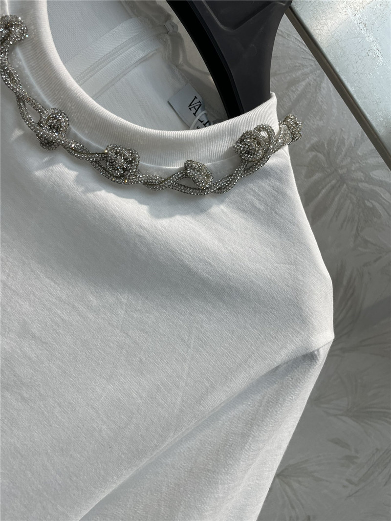 va1e*ntin0 D1am0nd collar short-sleeved t-shirt