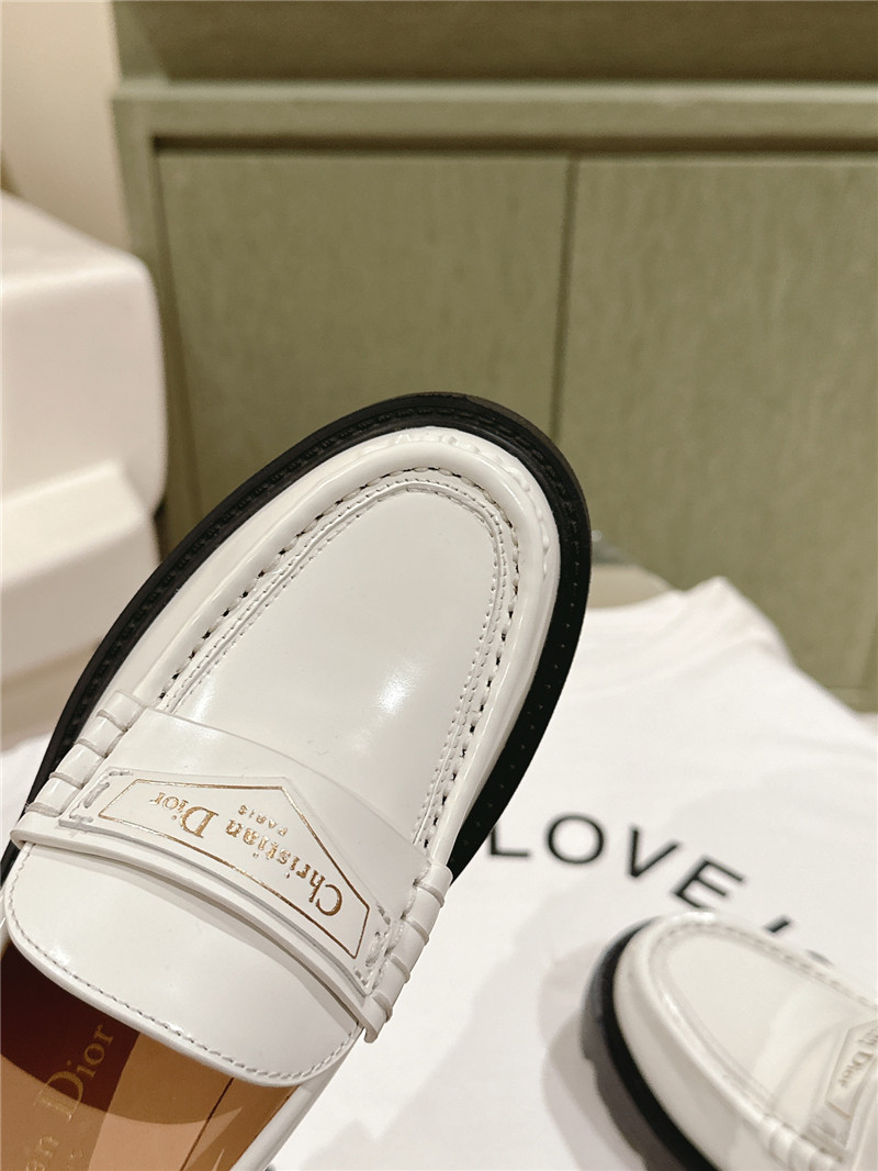 D10r open edge beaded patent leather mary jane loafers