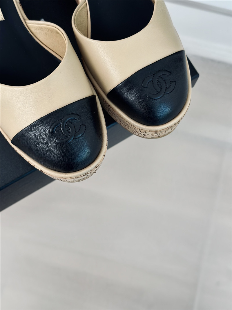 Ch**el new wood grain platform sandals