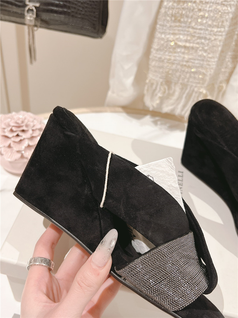 bc steel D1am0nd wedge slippers