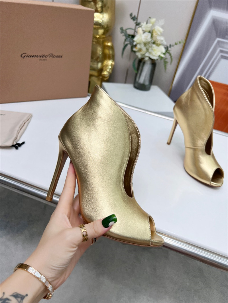 gianvito rossi fish mouth high heel ankle boots