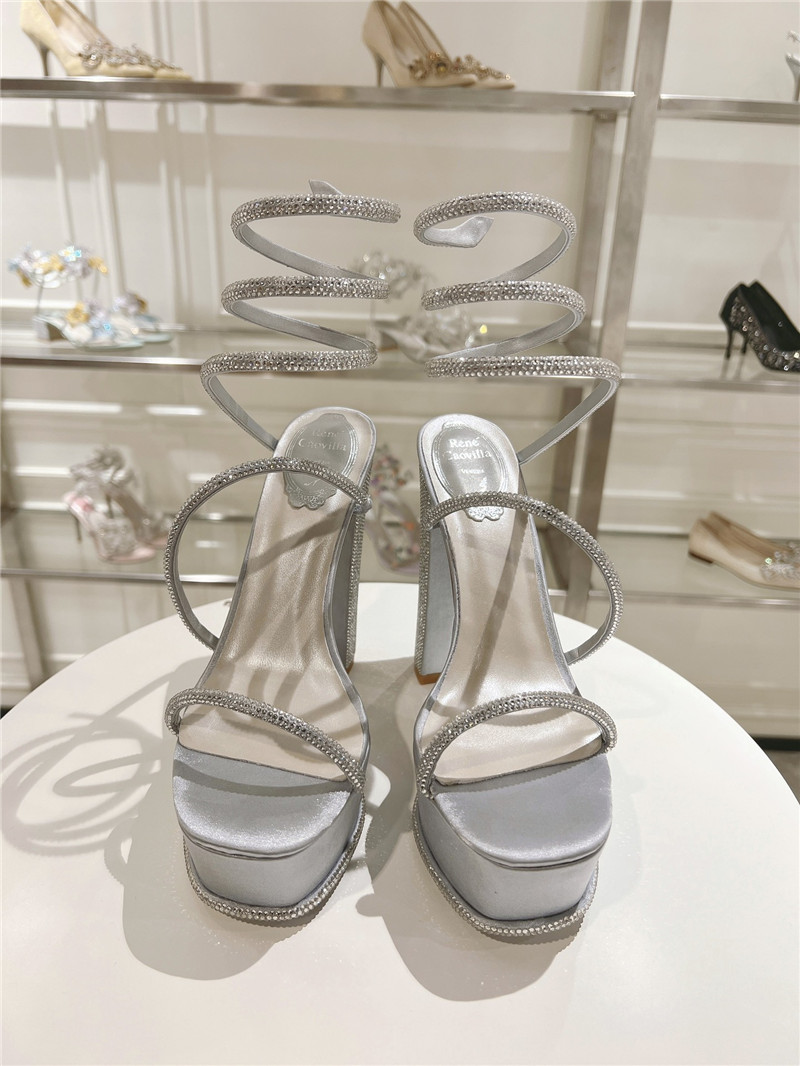 rene caovilla crystal high heel sandals