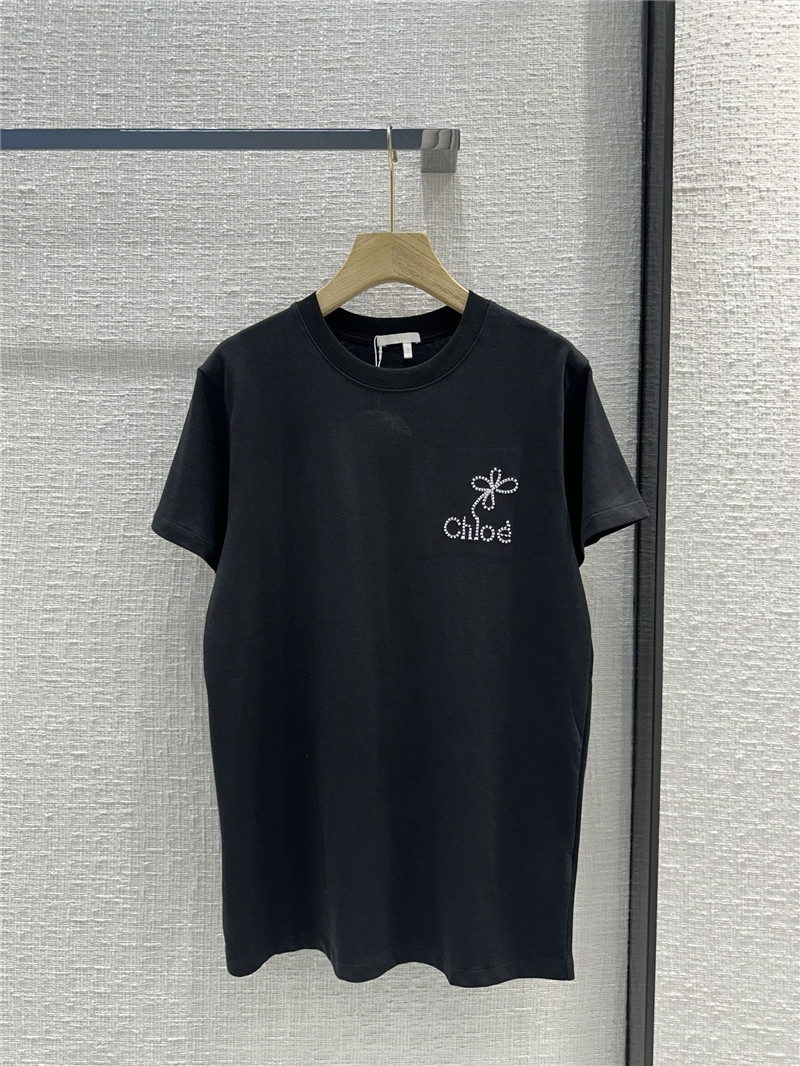 Chloé floral logo embroidered short-sleeved T-shirt