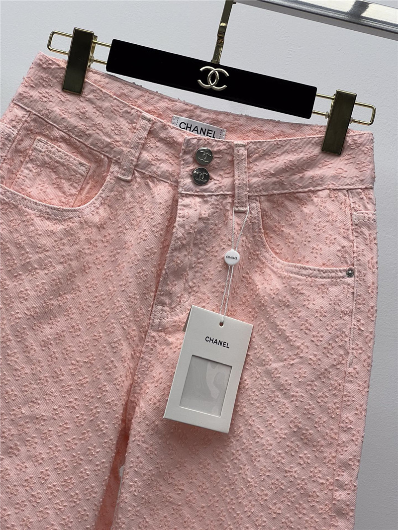 Ch**el jacquard wide leg jeans