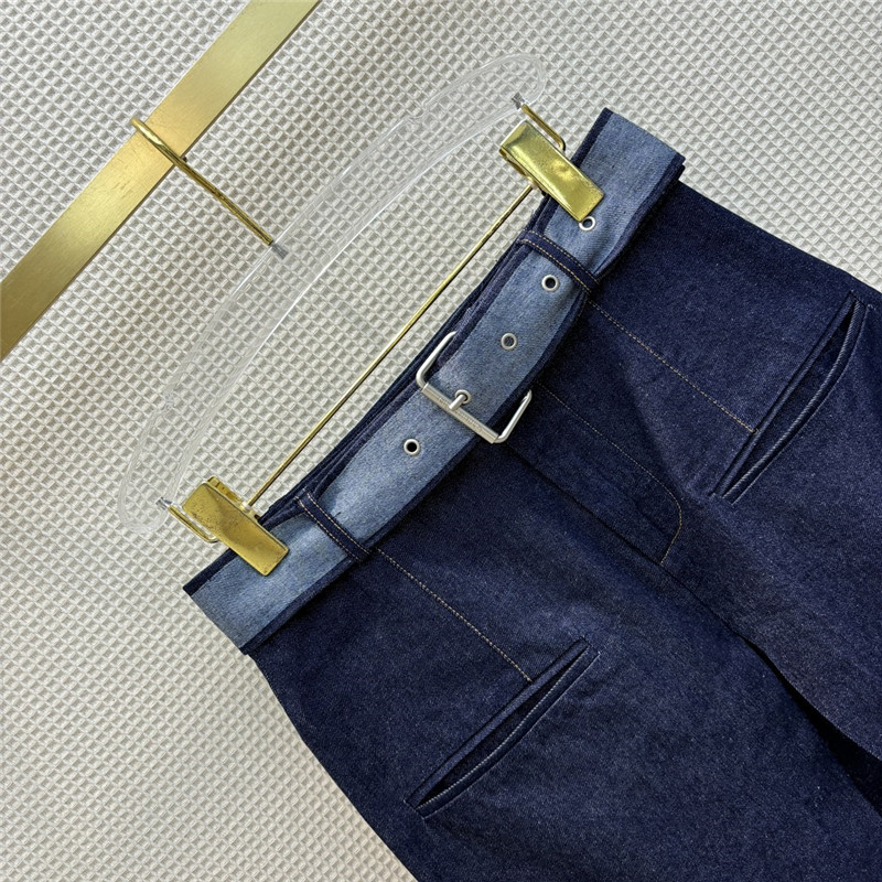 D10r double slit high waist a-line denim long skirt