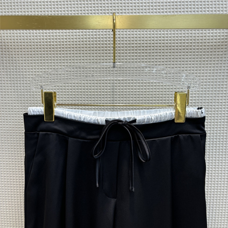 Y51 double-layered waistband ice silk wide-leg pants