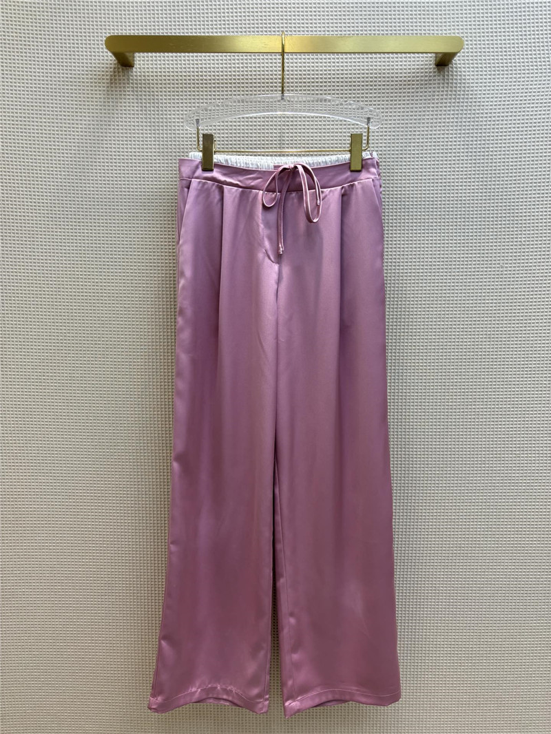 Y51 double-layered waistband ice silk wide-leg pants