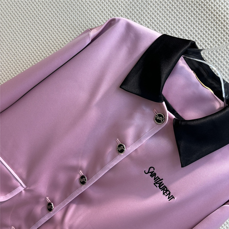 Y51 contrasting small lapel satin jacket