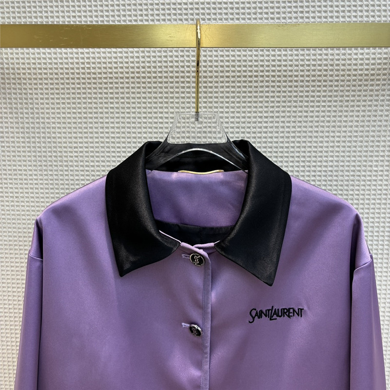 Y51 contrasting small lapel satin jacket