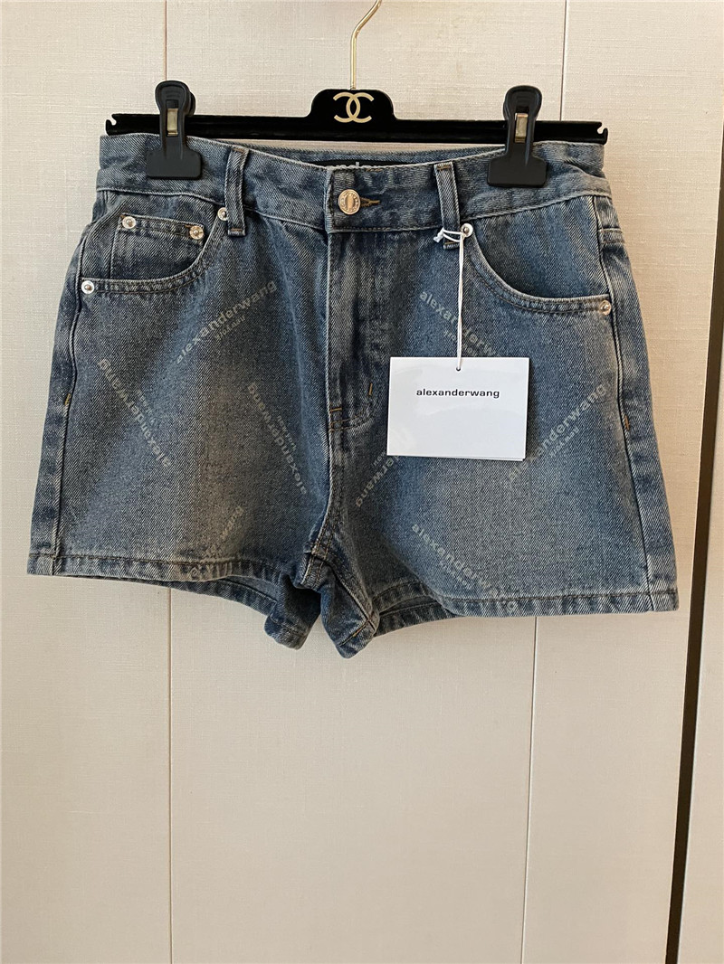 A1exa*der wang new small letter laser burnt denim shorts