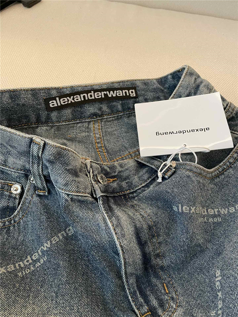 A1exa*der wang new small letter laser burnt denim shorts