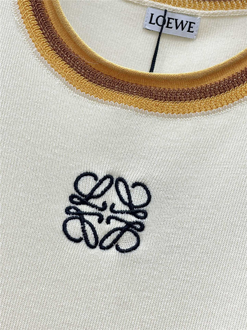 L0ew* rolled hem colorblock embroidered logo tank top