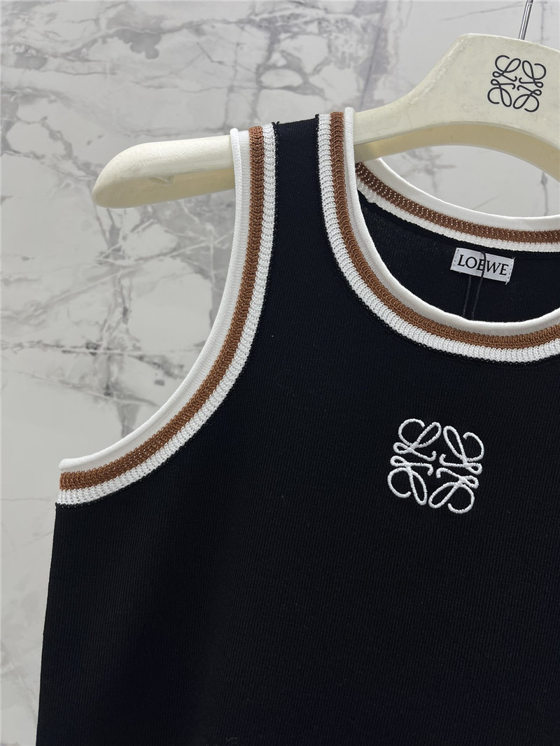 L0ew* rolled hem colorblock embroidered logo tank top
