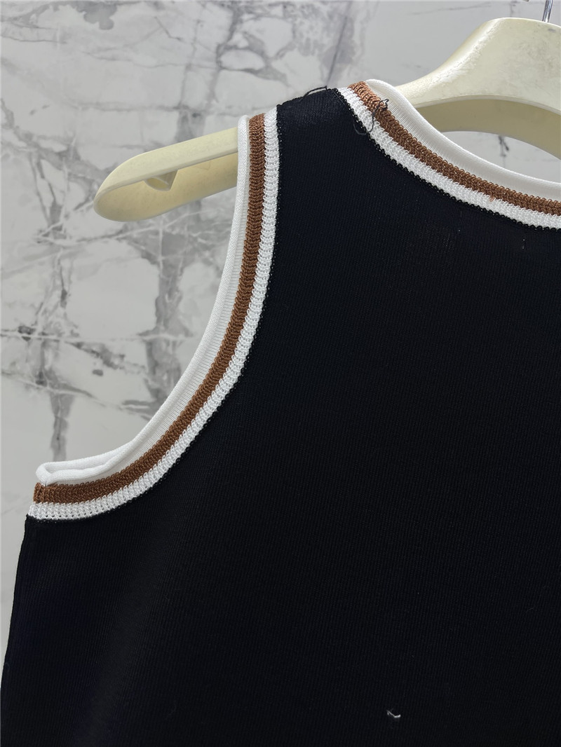 L0ew* rolled hem colorblock embroidered logo tank top