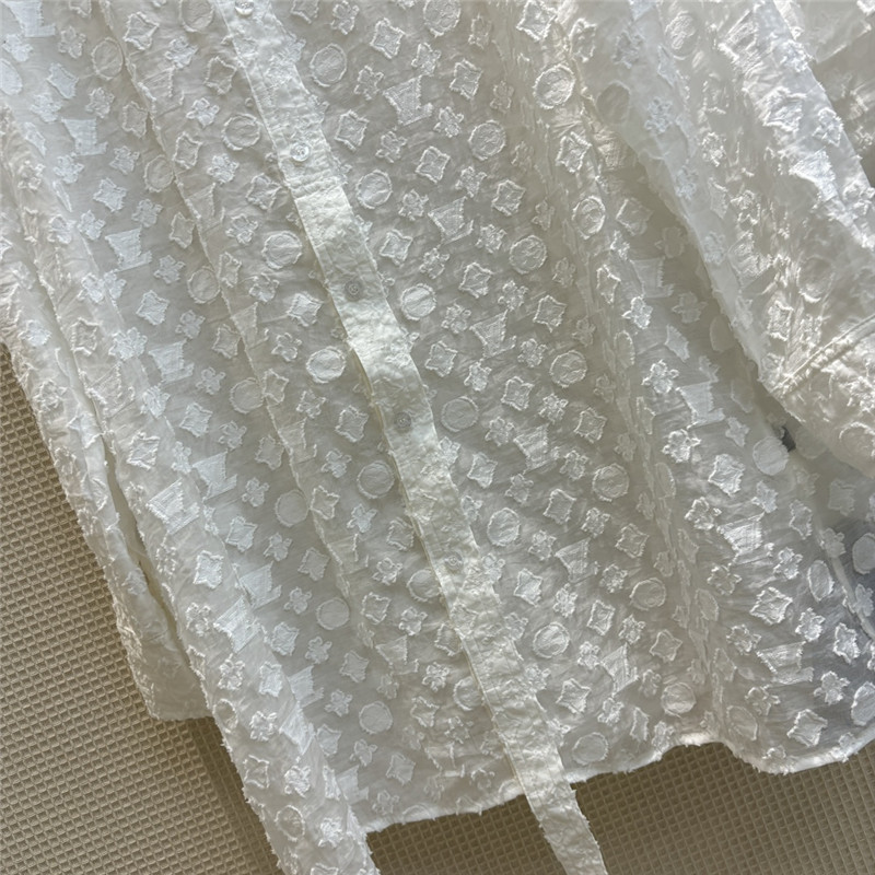 l0vis Vvtt0n lv lapel long white shirt + cake tutu skirt suit