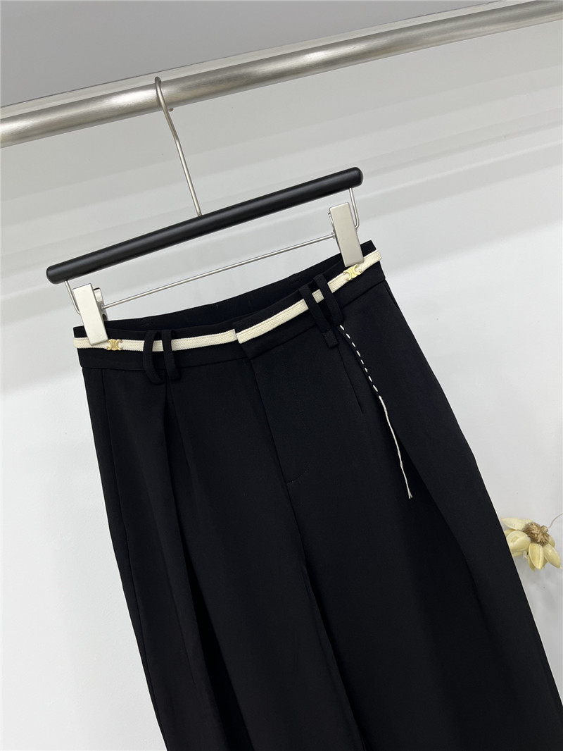 Ce1i*e new contrasting webbing wide-leg trousers