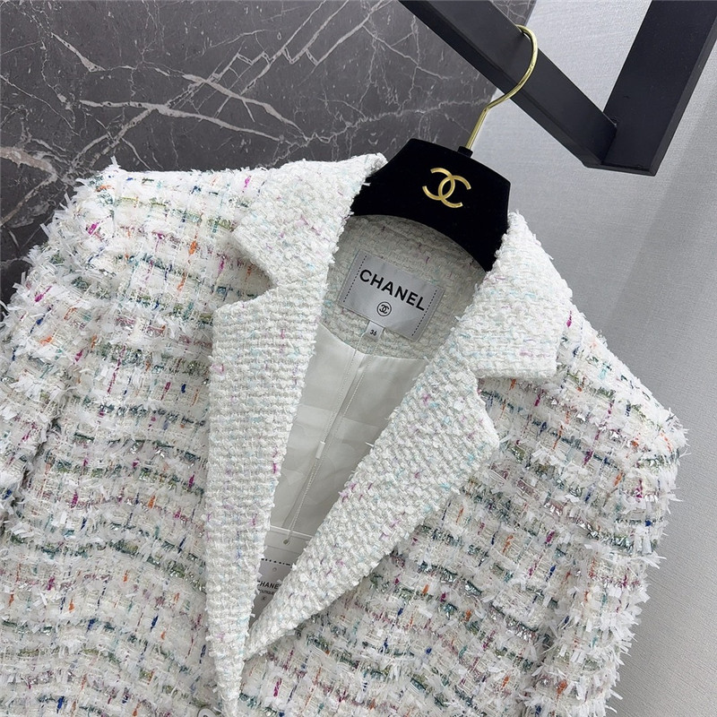 Ch**el colorful tweed lapel blazer