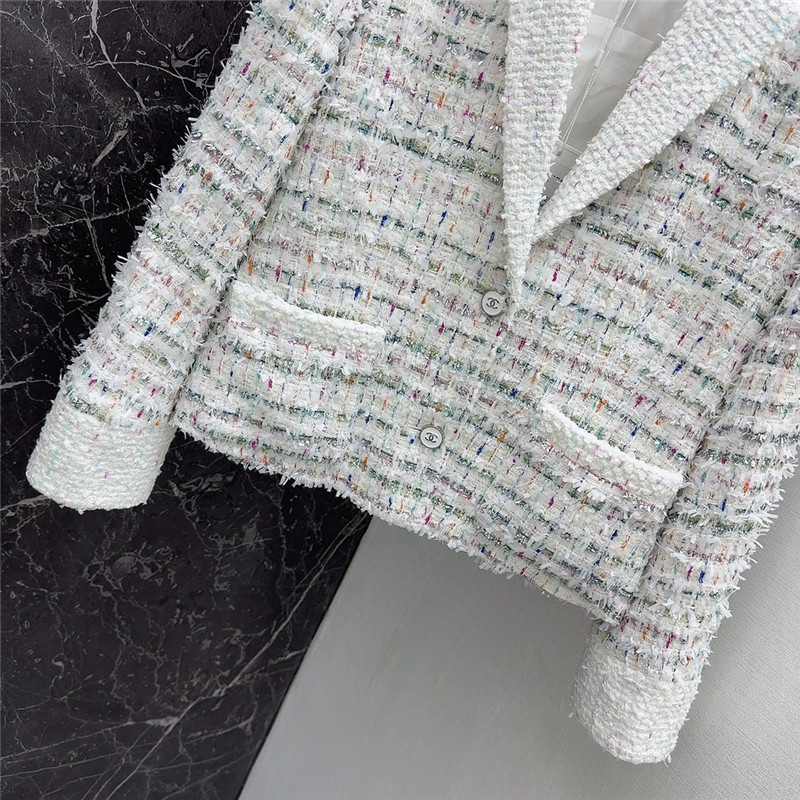 Ch**el colorful tweed lapel blazer