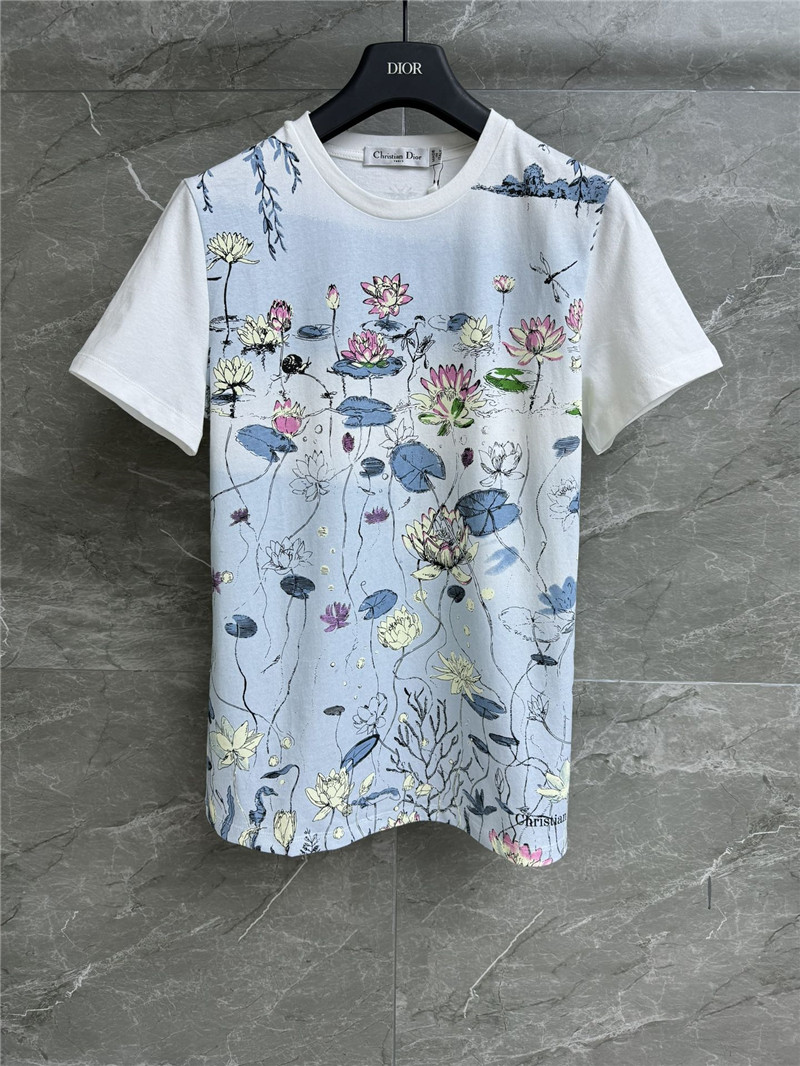 D10r lotus pond print t-shirt