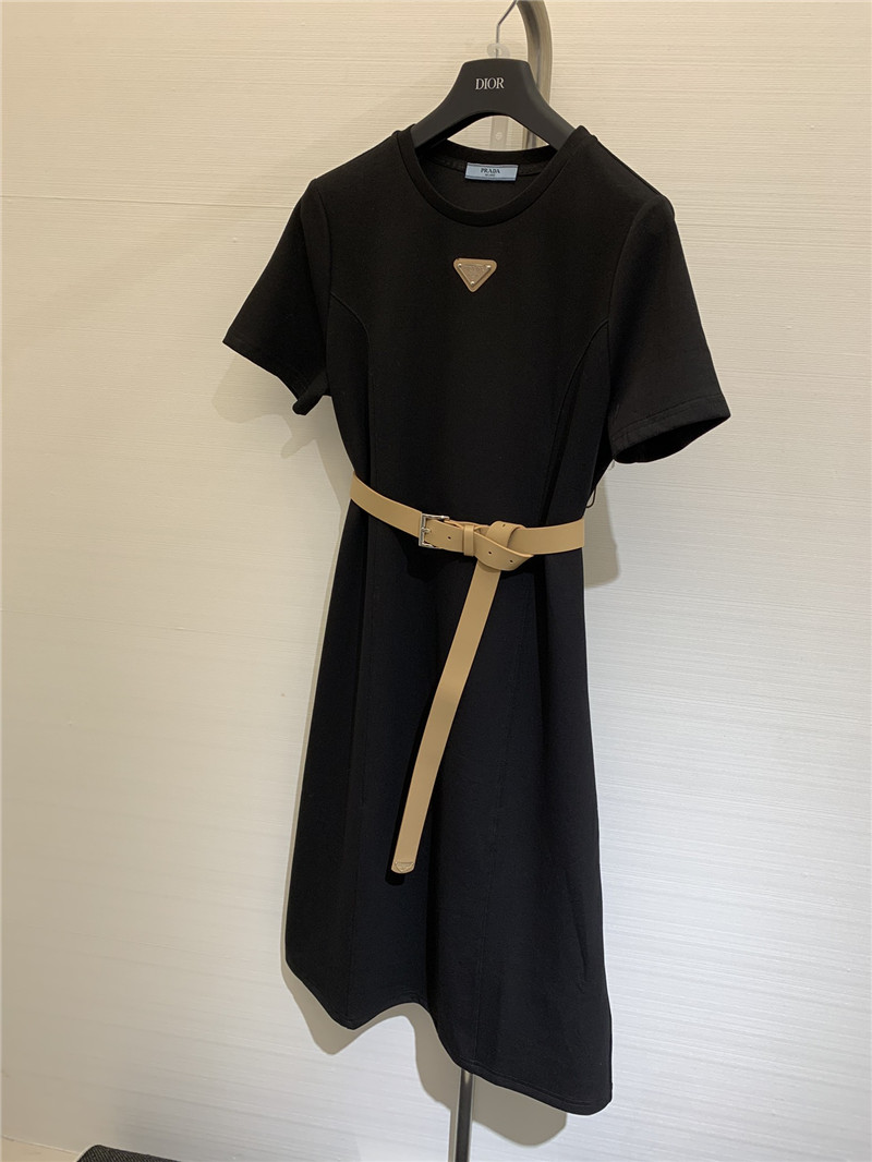 Pra*a round neck short sleeve dress