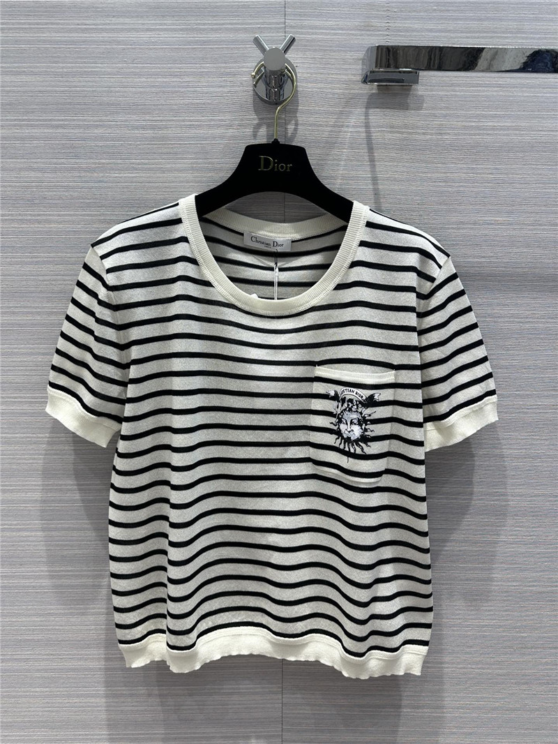 D10r navy striped linen t-shirt