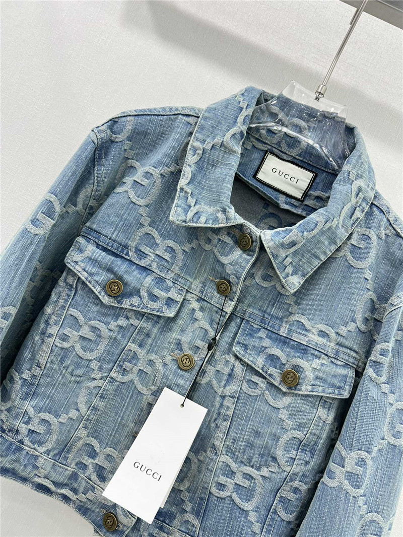 Gvc*1 new double g jacquard all over print denim jacket