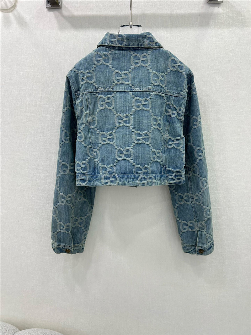 Gvc*1 new double g jacquard all over print denim jacket