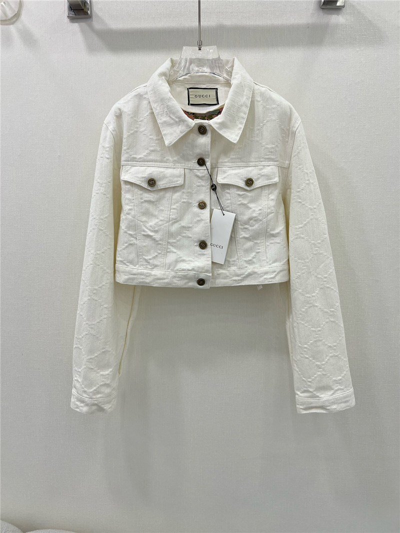 Gvc*1 new double g jacquard all over print denim jacket