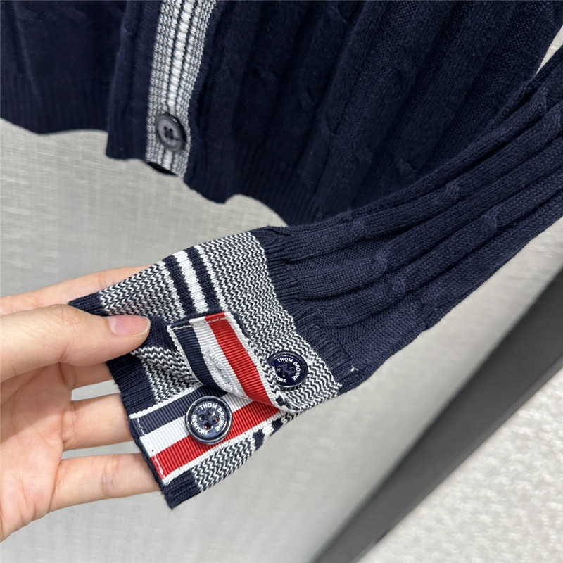 Thom Browne 16-Gauge Navy Knitted Cardigan
