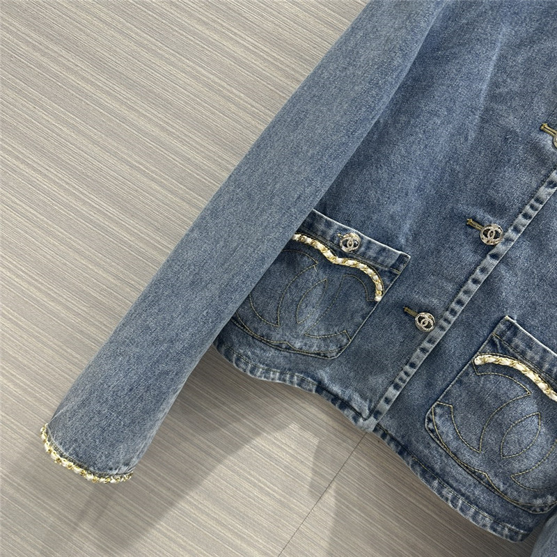 Ch**el coco girls denim blue denim jacket
