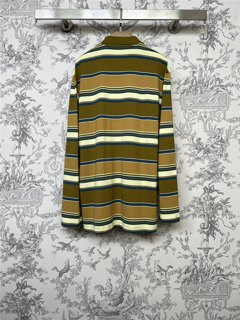 M1um1u new polo collar striped long sleeves
