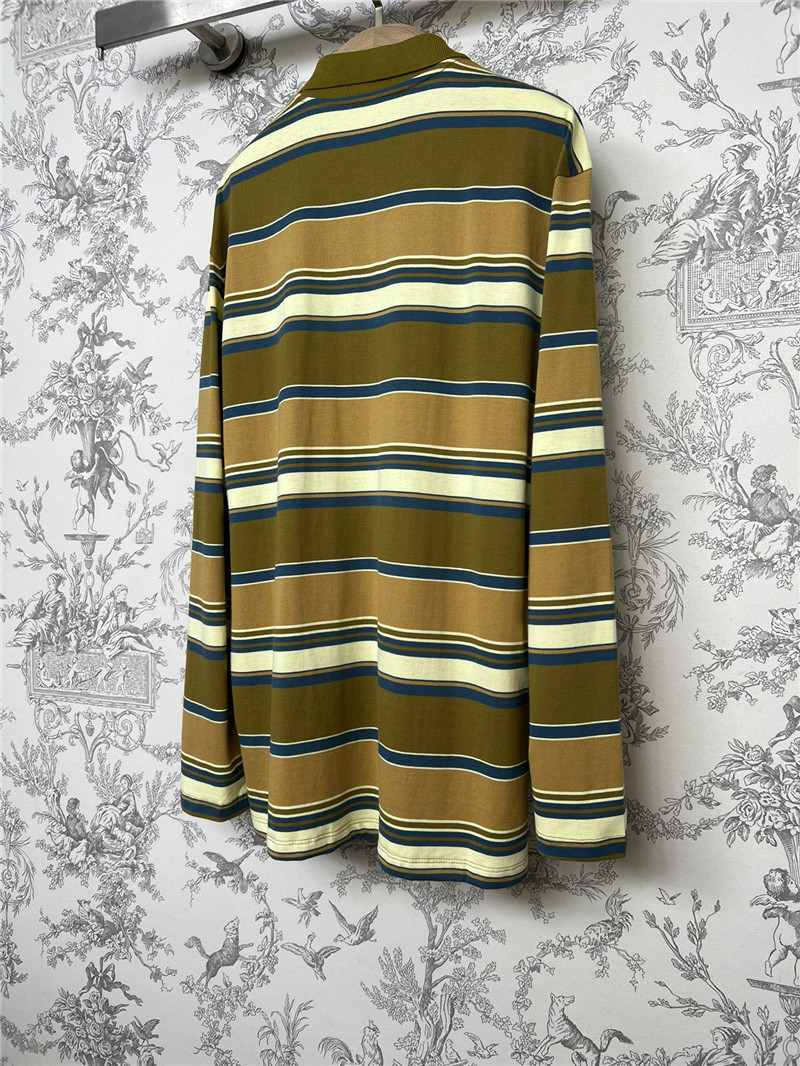 M1um1u new polo collar striped long sleeves
