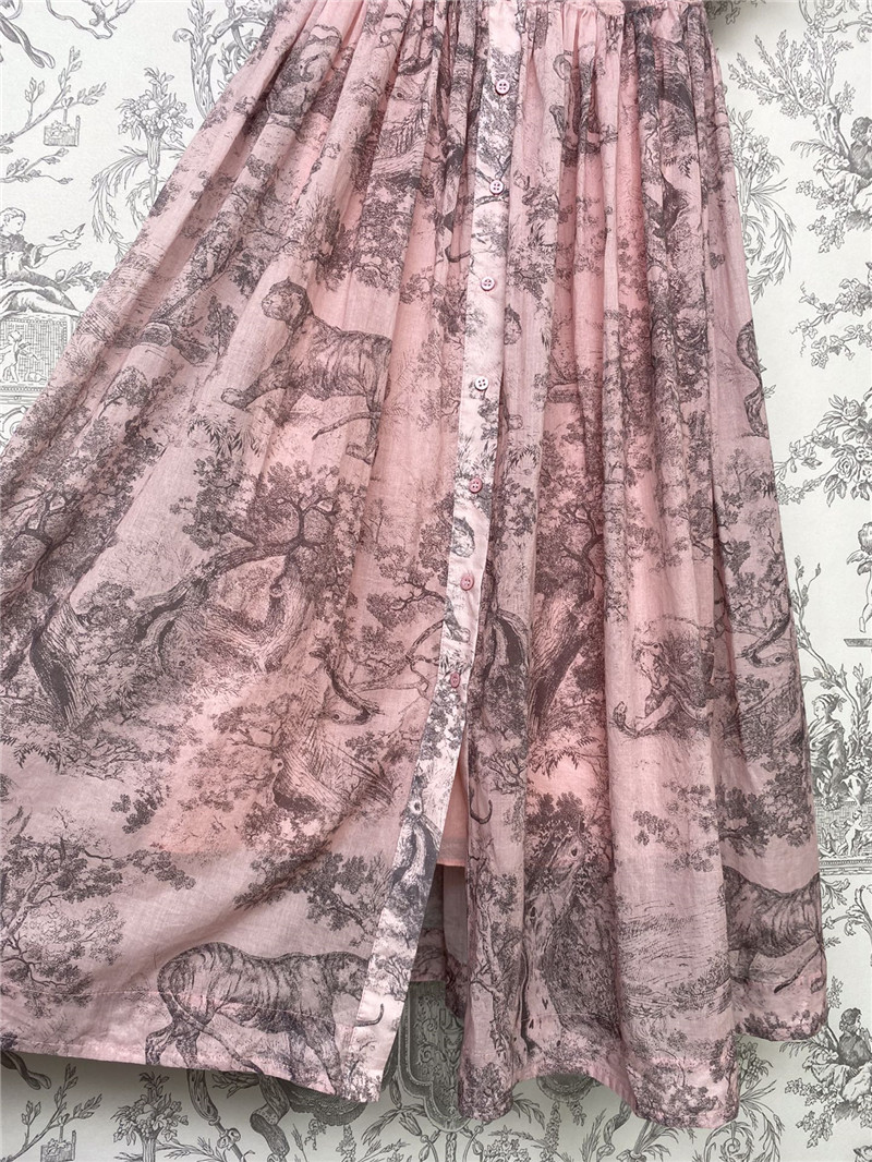 D10r lapel short sleeve animal long dress
