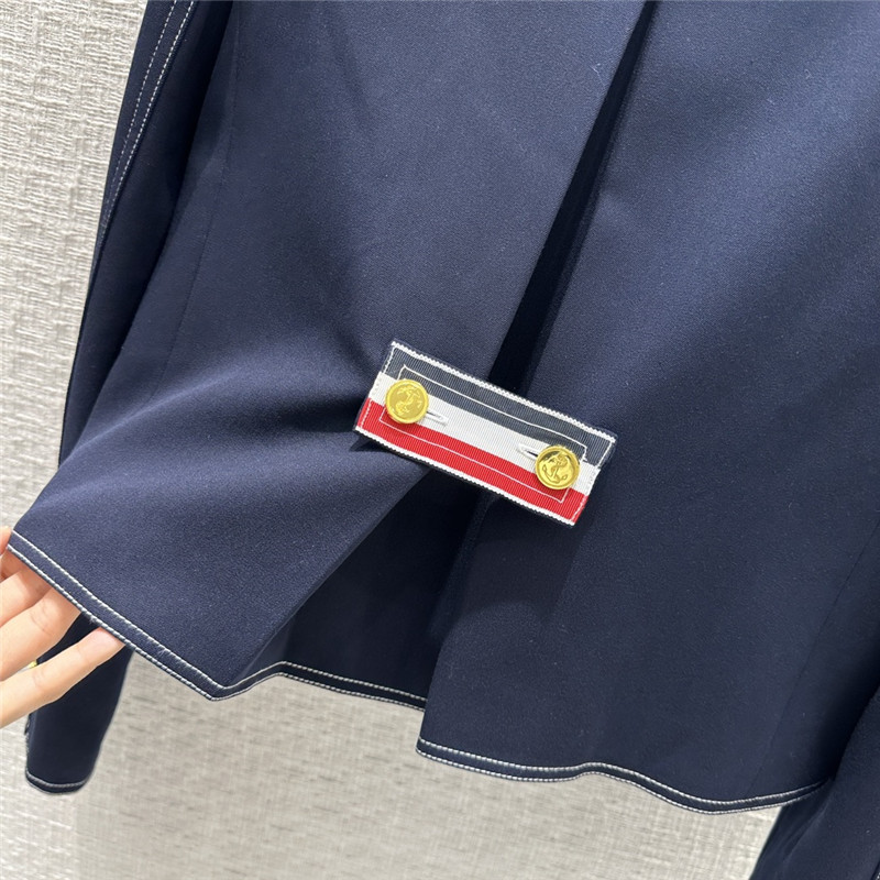 Thom Browne round neck gold button jacket
