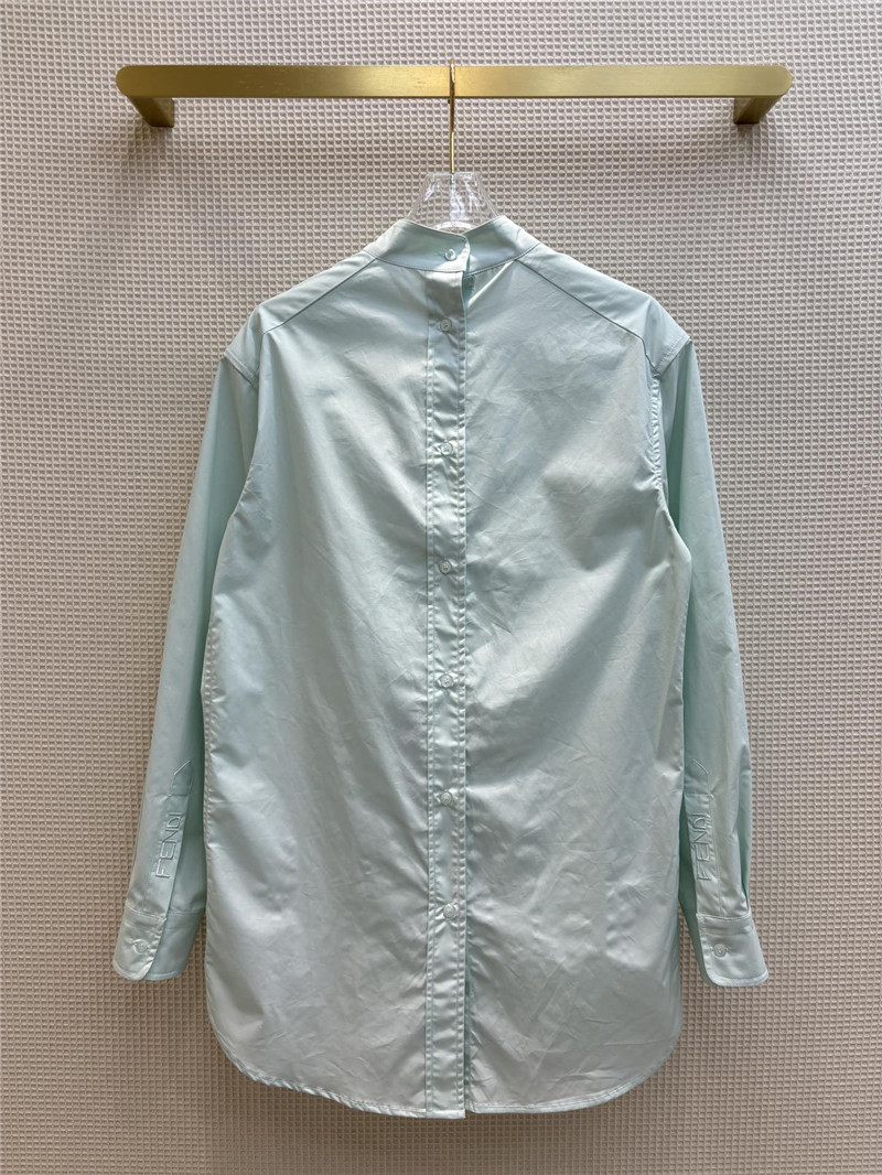 F**di fake two piece offset printed pattern stand collar shirt