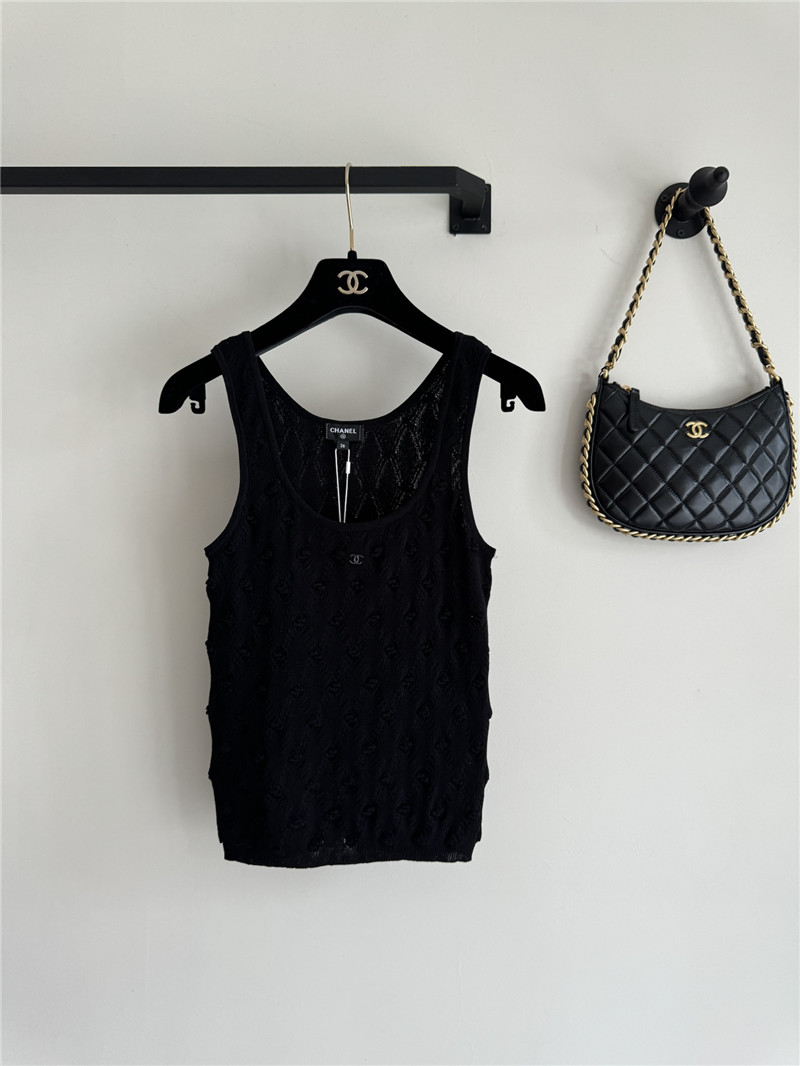 Ch**el three-dimensional bow crocheted knitted vest top