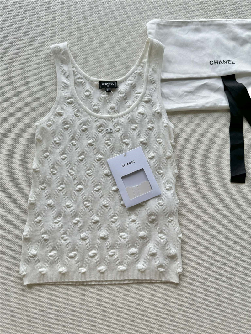 Ch**el three-dimensional bow crocheted knitted vest top