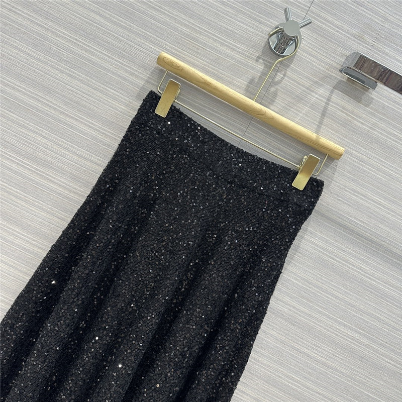 BC cashmere silk yarn knitted long skirt